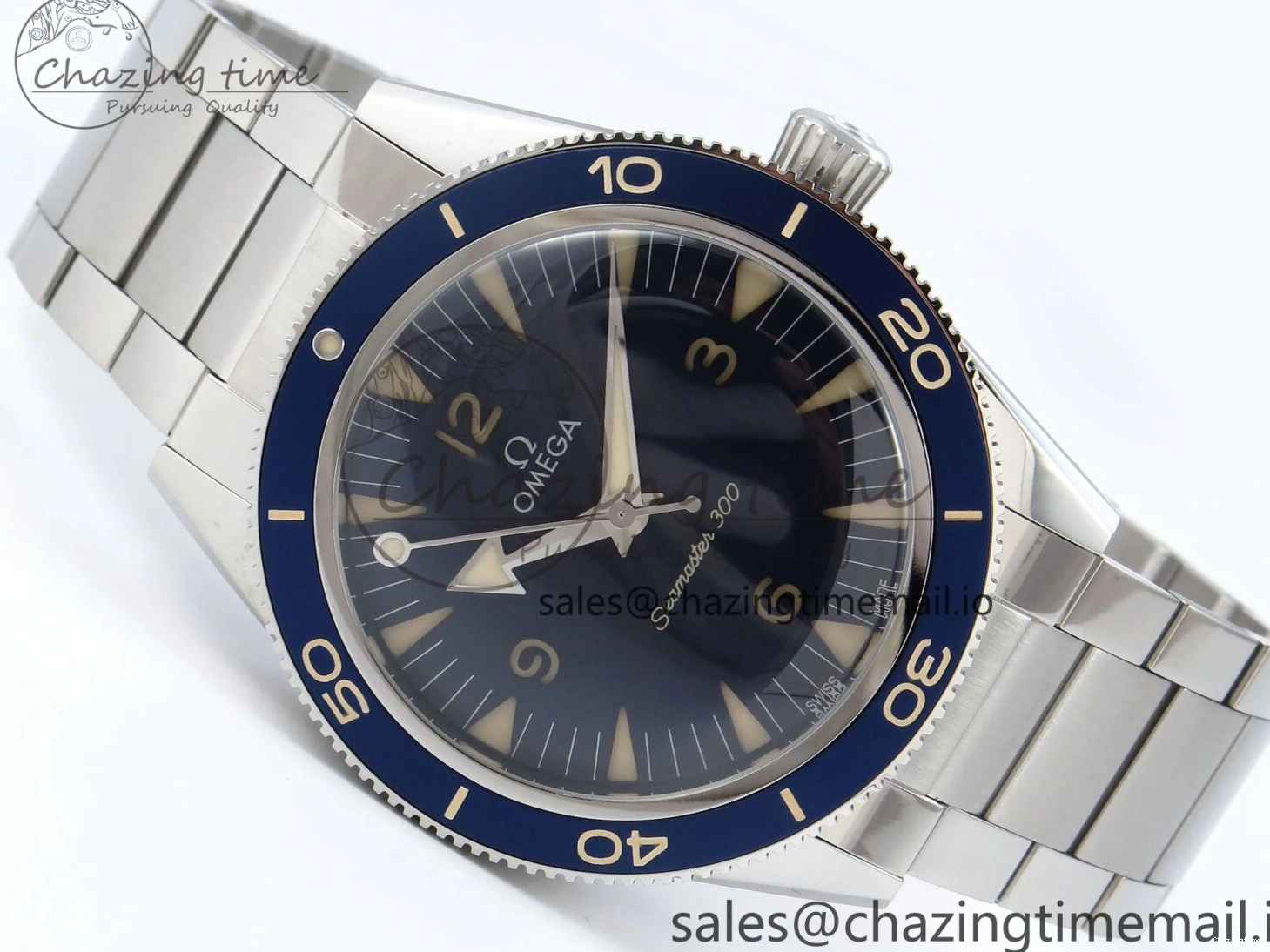 0209 Elegant Seamaster 300 Heritage SS VSF 1:1 Best Edition Blue Dial on SS Bracelet A 7701